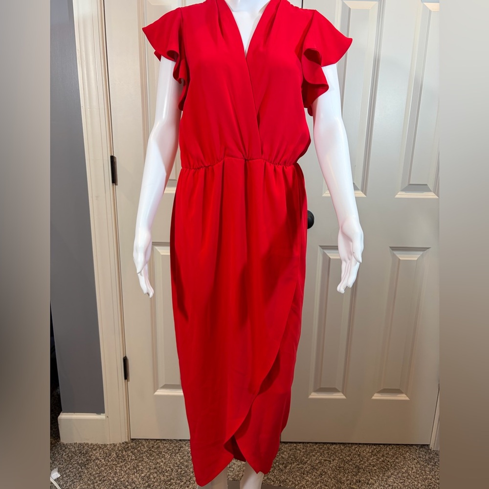 Amanda Uprichard Red Wrap-Front Dress